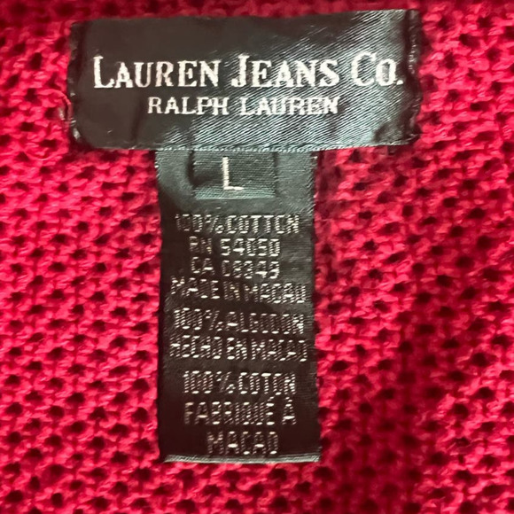 Lauren Jeans Co x Ralph Lauren Hooded Jacket, Zip/Snap Closure, Red/White size L - Picture 9 of 12